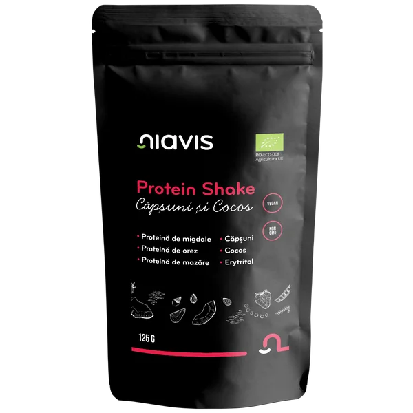 Alimente bio - Protein Shake cu Capsuni si Cocos Ecologic/BIO 125g