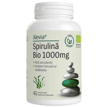 Alimente bio - Spirulina Bio 1000mg, 45 comprimate, Alevia