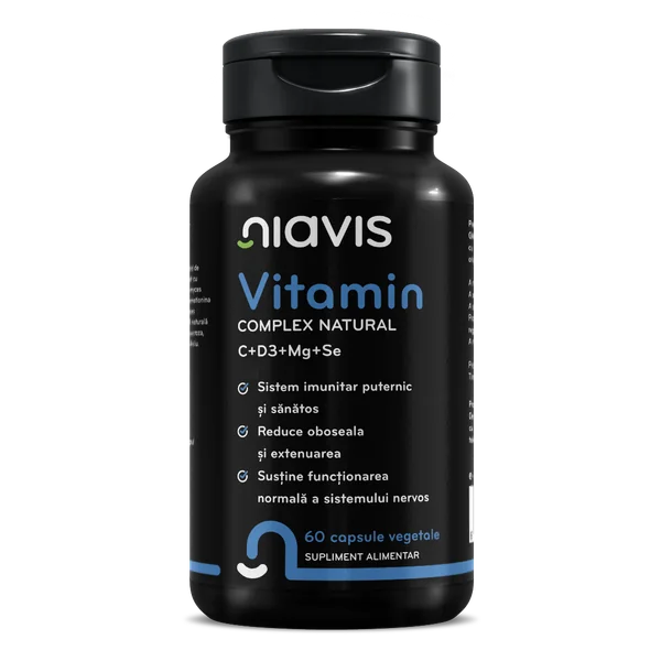 Produse Naturiste - Vitamin Complex Natural C + D3 + MG + SE   60cps vegetale