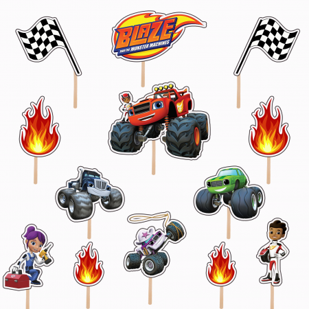 Seturi Toppere Tort - Set figurine tort/brioșe Blaze and the Monster Machines