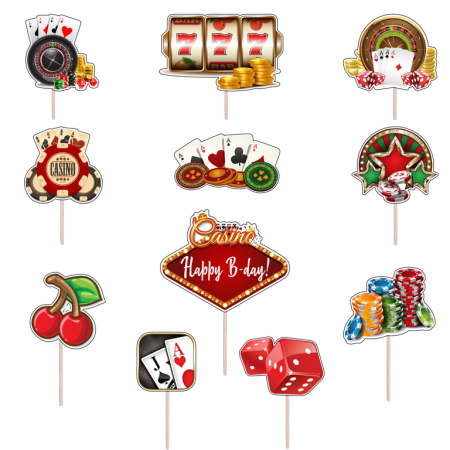 Seturi Figurine - Set figurine tort/brioșe Casino, Bita Decorations, Photo Paper Glossy