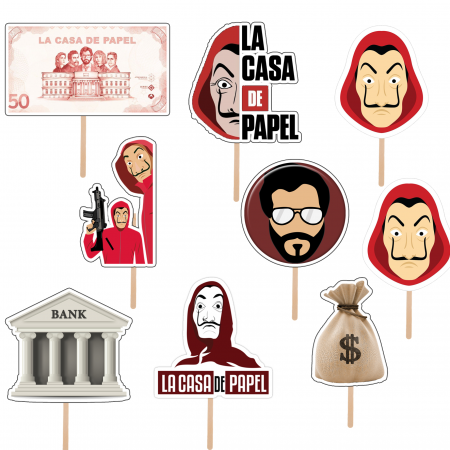 Seturi Toppere Tort - Set figurine tort/brioșe La Casa de Papel
