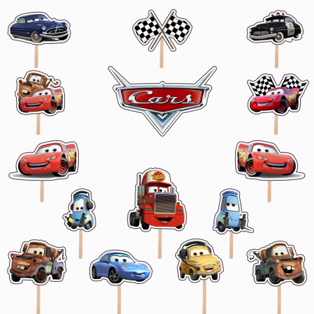 Seturi Toppere Tort - Set figurine tort/brioșe Fulger McQueen