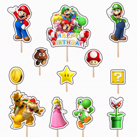 Seturi Toppere Tort - Set figurine tort/brioșe Mario