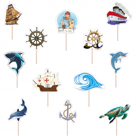 Seturi Toppere Tort - Set figurine tort/brioșe Nautica