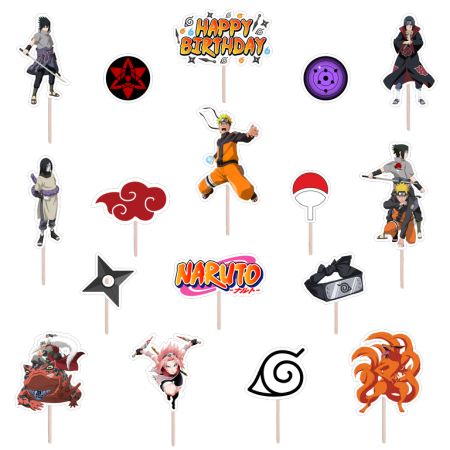 Seturi Figurine - Set figurine tort/brioșe Naruto, Bita Decorations, Photo Paper Glossy
