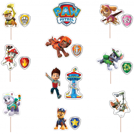 Seturi Toppere Tort - Set 17 figurine tort/briose Patrula Catelusilor
