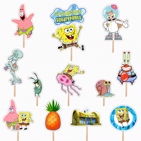 Seturi Toppere Tort - Set figurine tort/brioșe SpongeBob