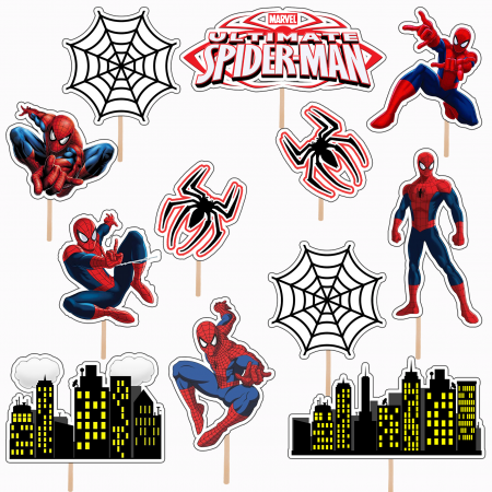 Seturi Toppere Tort - Set figurine tort/brioșe Spiderman
