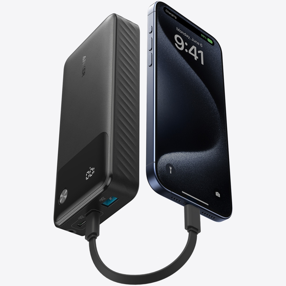 Anker Power Bank 20.000 mAh – 30W PD, USB‑A + 2×USB‑C, negru – A1384G11 [2]