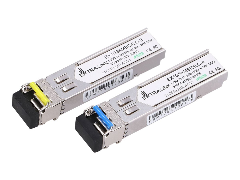 EXTRALINK EX.6198 – SFP WDM 1.25G 3km LC Single‑Mode (Pair) [4]