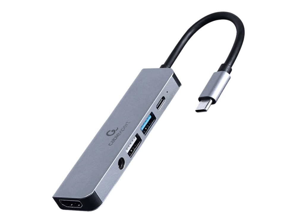 Gembird A‑CM‑COMBO5‑02 – USB‑C 5‑in‑1, HDMI 4K, PD 87W, USB, Audio [2]