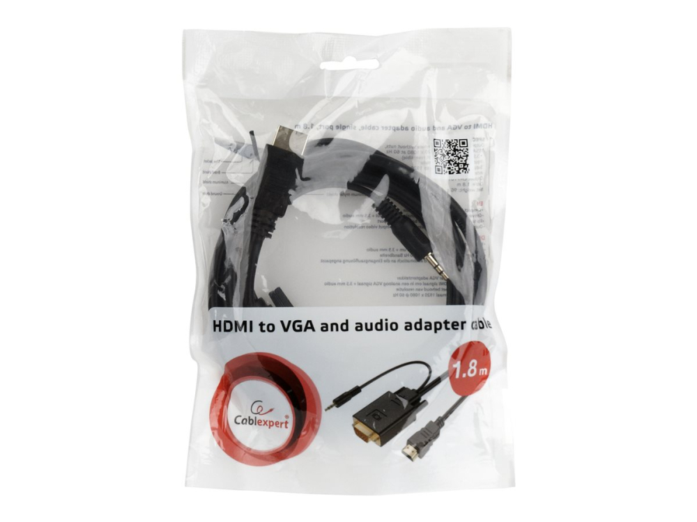Gembird A‑HDMI‑VGA‑03‑10 – Adaptor HDMI → VGA + audio, 3 m [4]