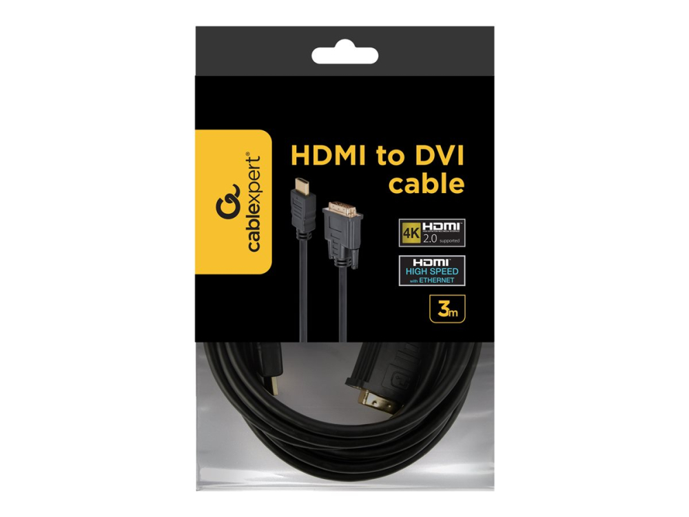 Gembird CC‑HDMI‑DVI‑10 – Cablu HDMI–DVI 3 m, conectori aurii [4]