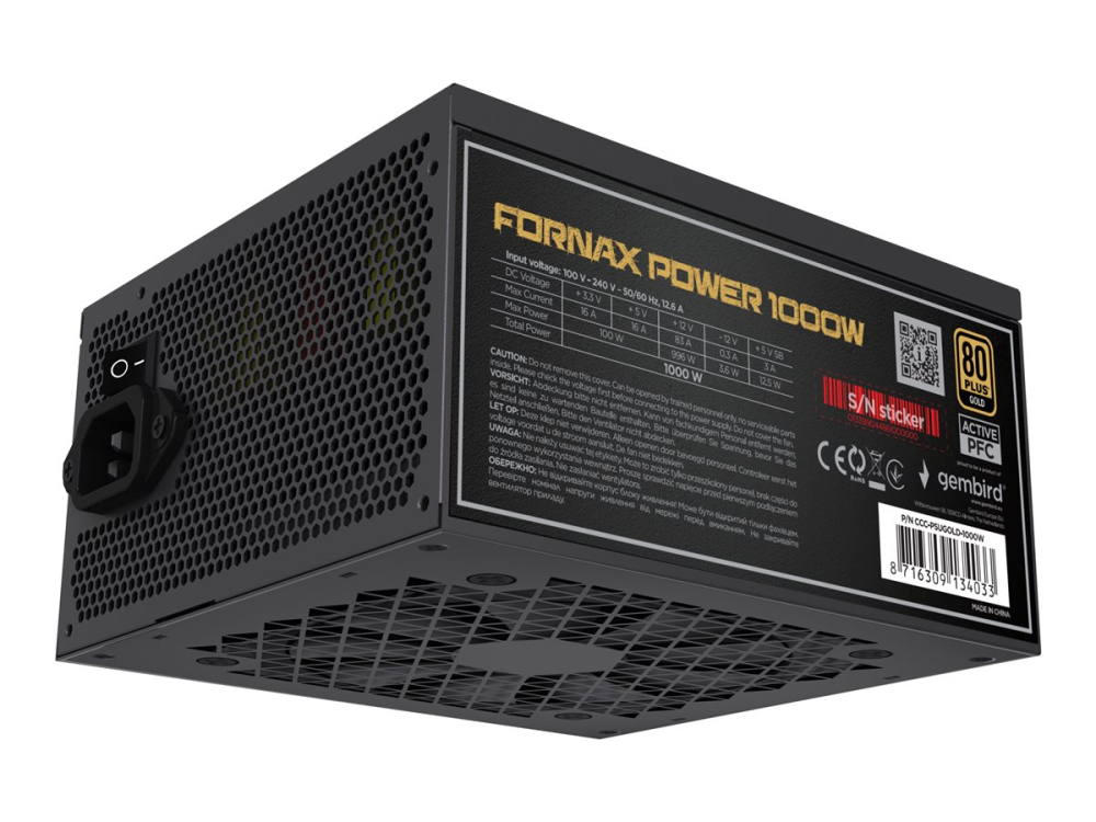 Gembird CCC‑PSUGOLD‑1000W – 1000W, ATX 3.1, 80+ Gold, Modulară [2]