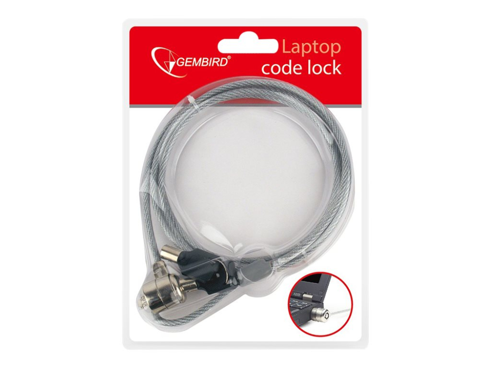 Gembird LK‑K‑01 – Cablu securitate laptop 1.8m, sistem cu cheie [2]