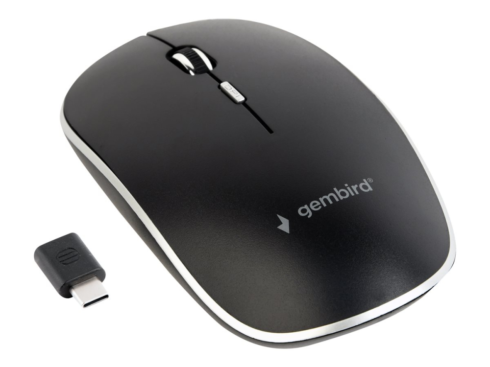 Gembird MUSW‑4BSC‑01 – Mouse wireless silent 1600 DPI, USB‑C, black [2]