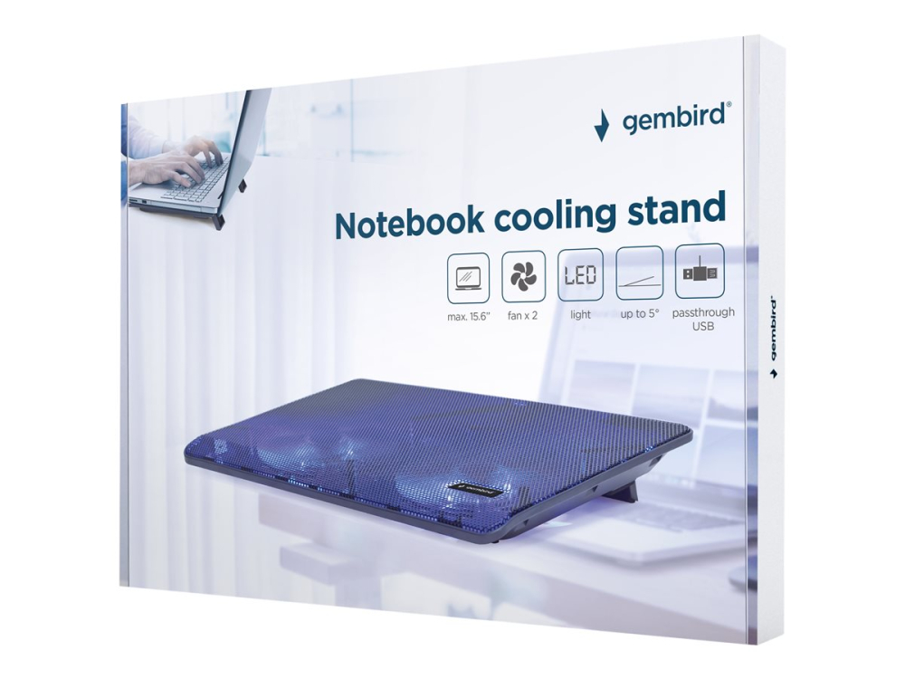 Gembird NBS‑2F15‑05 – Stand răcire laptop 15.6", 2 ventilatoare, LED [7]
