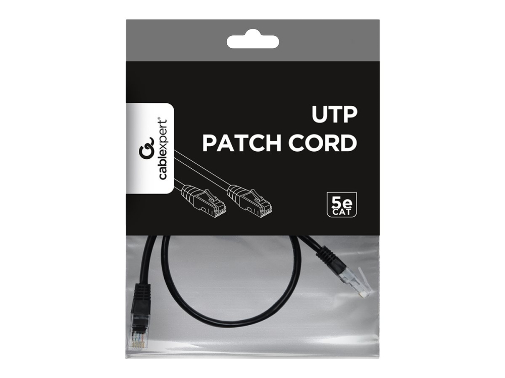 Gembird PP12‑0.5M/BK – Patchcord RJ45 Cat.5e UTP 0.5m Negru [2]