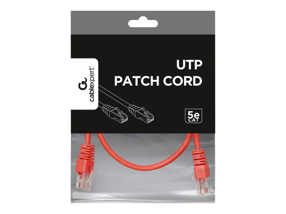 Gembird PP12‑0.5M/R – Patchcord RJ45 Cat.5e UTP 0.5m Roșu [2]