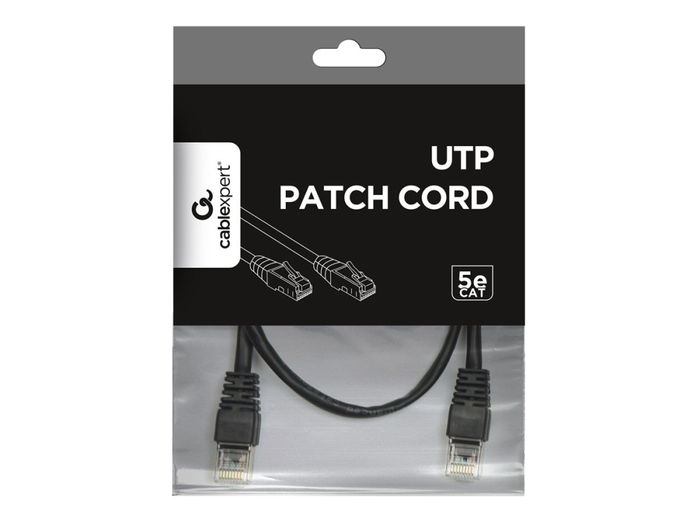 Gembird PP12‑1M/BK – Patchcord RJ45 Cat.5e UTP 1m Negru [2]