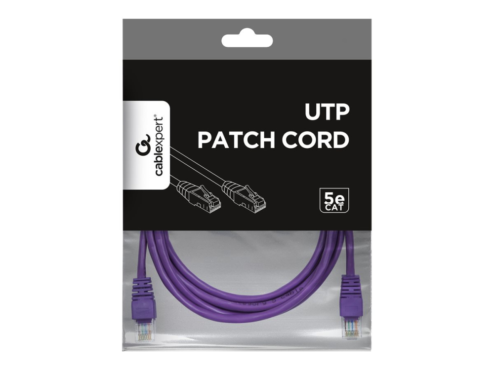 Gembird PP12‑1M/V – Patch Cord UTP CAT5e 1m Purple [2]