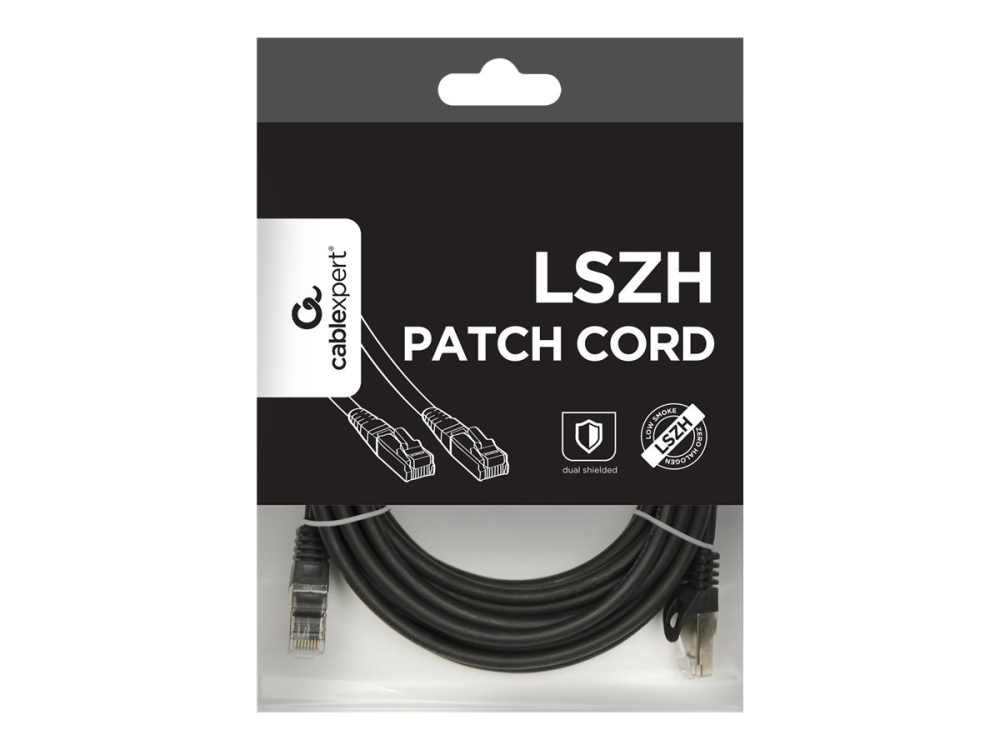 GEMBIRD PP6A-LSZHCU-BK-5M patchcord RJ45 cat. 6A SFTP LSZH 5m black [3]