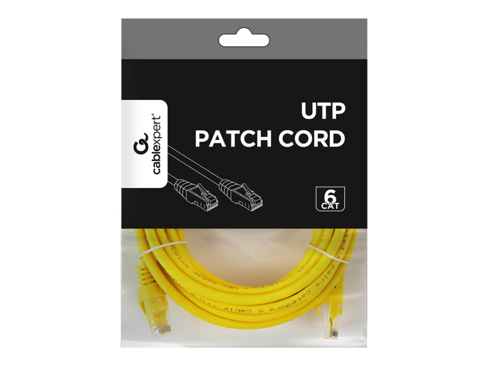 Gembird PP6U‑5M/Y – Patch Cord UTP Cat6 5m, AWG26, CCA, Yellow [3]