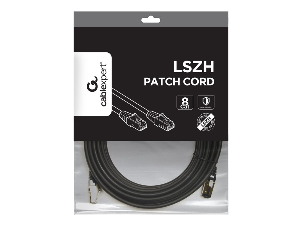 Gembird PP8‑LSZHCU‑BK‑10M – Patch Cord Cat.8 S/FTP, LSZH, 10m, 2000 MHz [2]