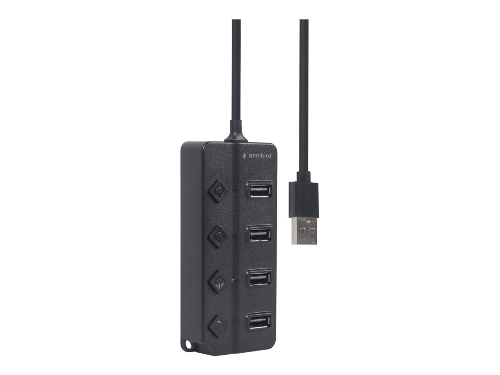 Gembird UHB‑U2P4P‑01 – Hub USB 4 porturi, cu switch‑uri, negru [3]