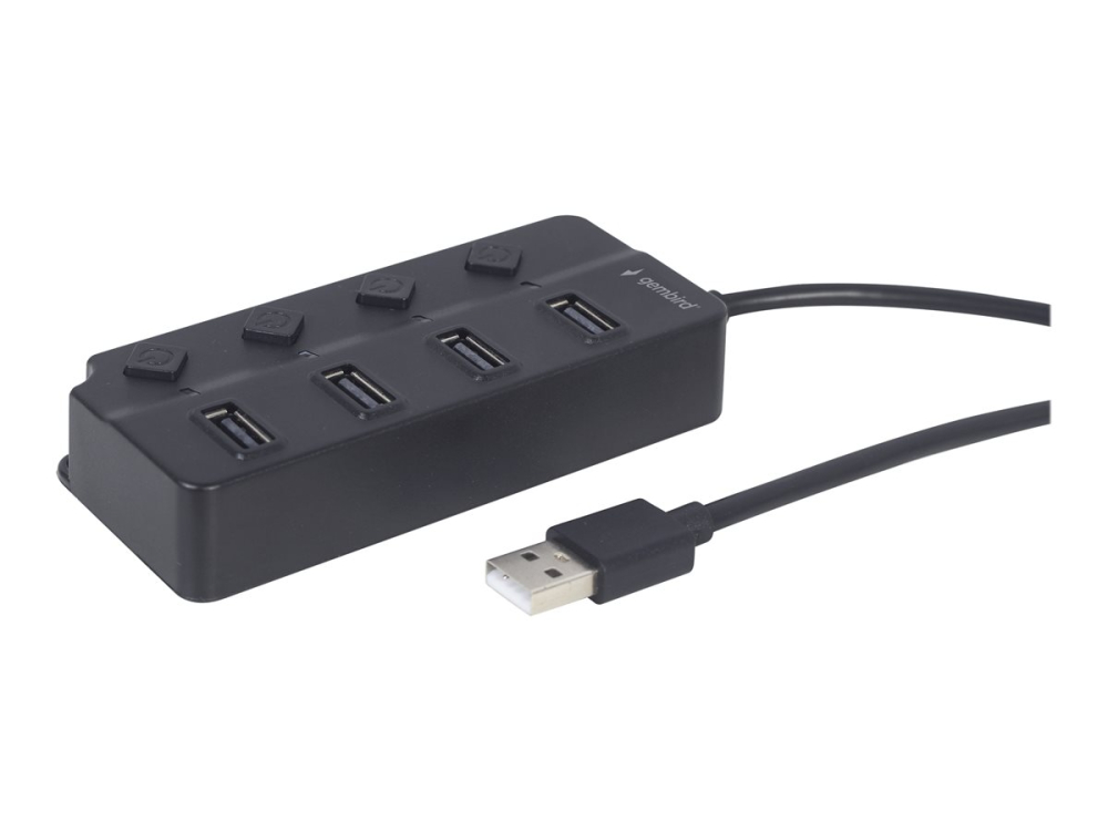 Gembird UHB‑U2P4P‑01 – Hub USB 4 porturi, cu switch‑uri, negru [4]