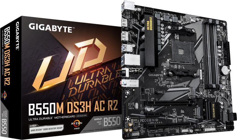 GIGABYTE B550M DS3H AC R2 – AM4, mATX, 2×M.2, Wi‑Fi AC, 4×DDR4 [2]