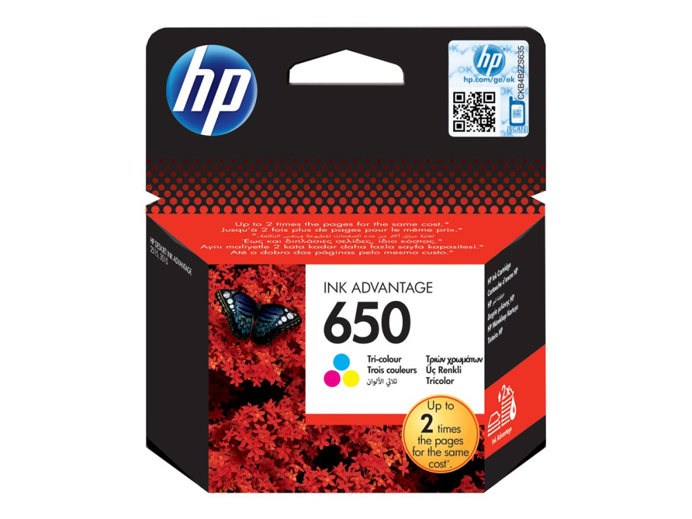 HP 650 Color CZ102AEBHK – Cartuș Original Tri‑Color, 200 pagini [1]