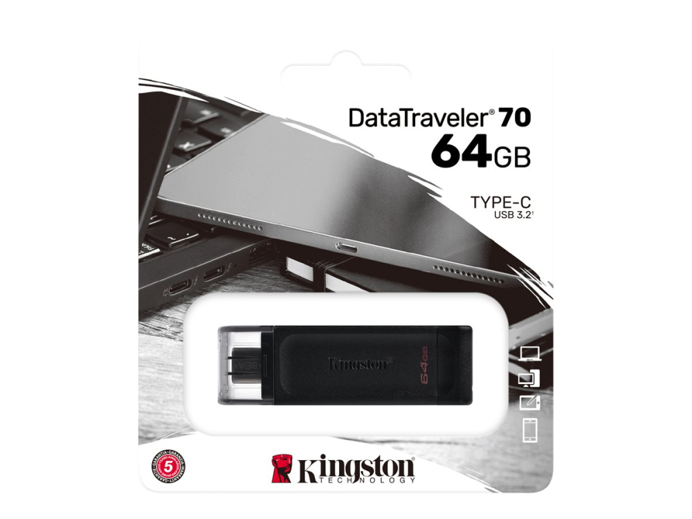 Kingston DataTraveler 70 64GB – USB‑C 3.2 Gen1 (DT70/64GB) [4]