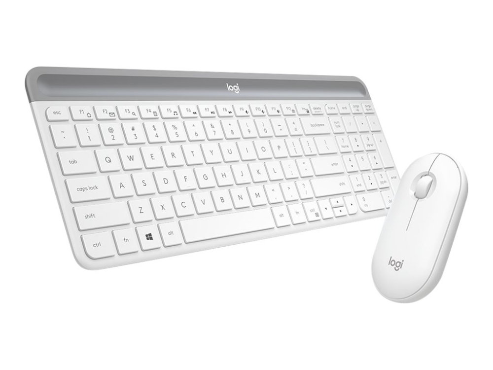 Logitech MK470, Kit Tastatură + Mouse Wireless, Slim, US INTL, Alb [4]