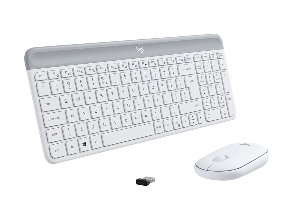 Logitech MK470, Kit Tastatură + Mouse Wireless, Slim, US INTL, Alb [5]