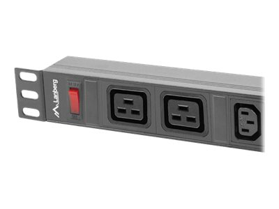 LANBERG PDU 19” 1U – 2× C19 + 8× C13, 16A, Cablu 2m [4]