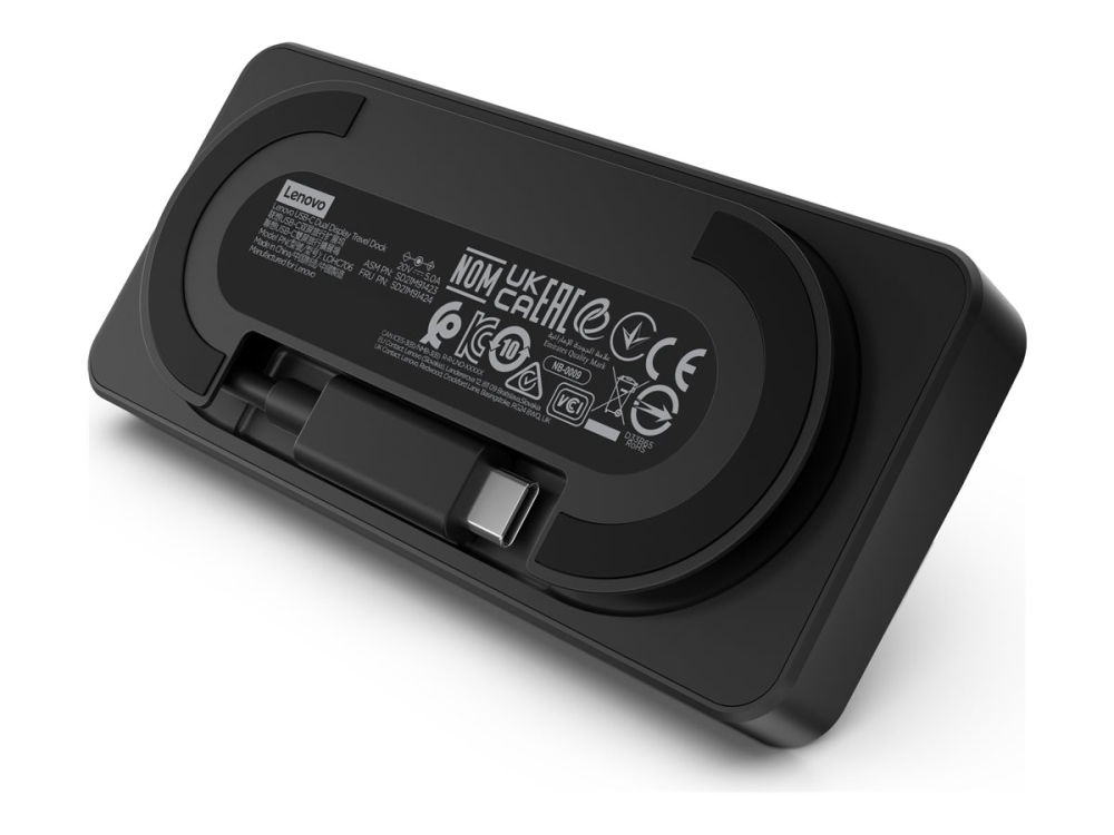 Lenovo USB‑C Dual Display Travel Dock – HDMI 2.1, DP 1.4, RJ‑45 [5]