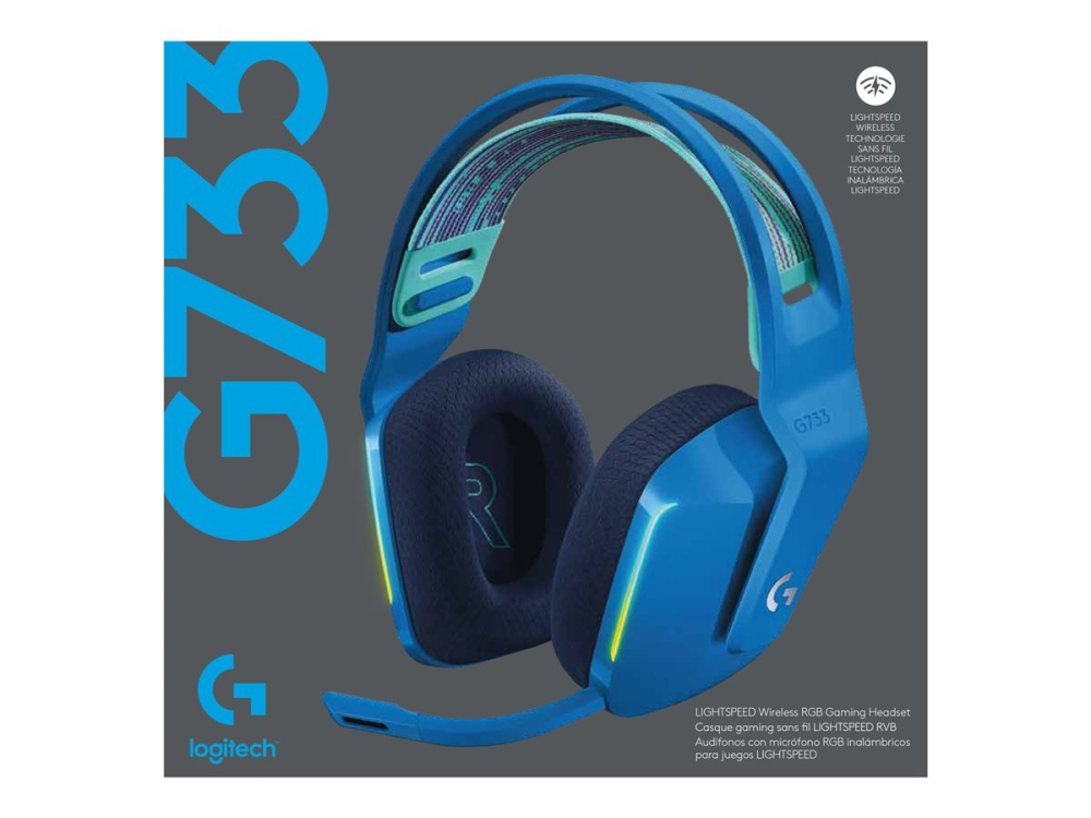 LOGITECH G G733 LIGHTSPEED Wireless RGB Gaming Headset Headset full size 2.4 GHz wireless blue [12]