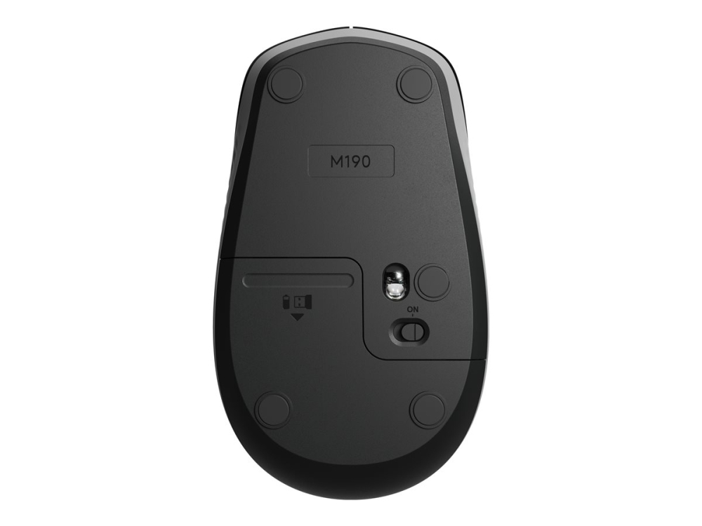 Logitech M190 Wireless Mouse – 1000 DPI, Full‑Size, Mid Grey [2]