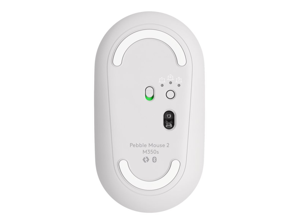 Logitech Pebble Mouse 2 M350s – Bluetooth 5.2 LE, SilentTouch, Tonal White [4]