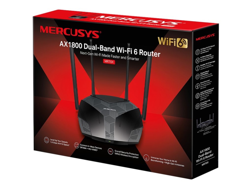 Mercusys MR70X – Router Wi‑Fi 6 AX1800, Gigabit, 4 antene [4]