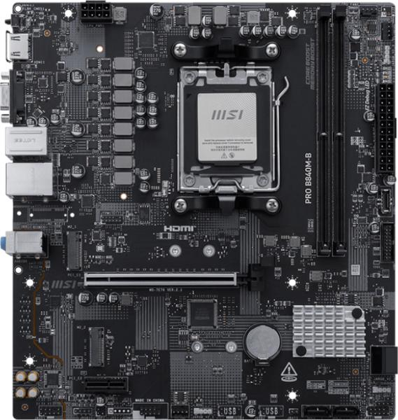MSI PRO B840M-B AM5 mATX Motherboard Front View [3]