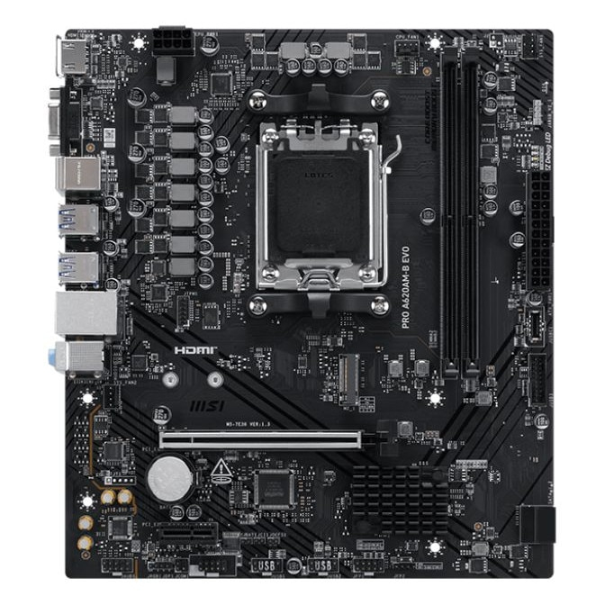 MSI PRO A620AM-B EVO AM5 Motherboard Front View [2]