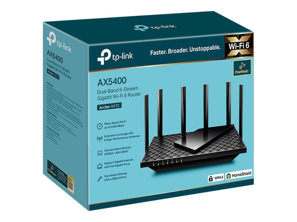TP‑Link Archer AX72 AX5400 Dual‑Band Wi‑Fi 6 Router Front View [2]