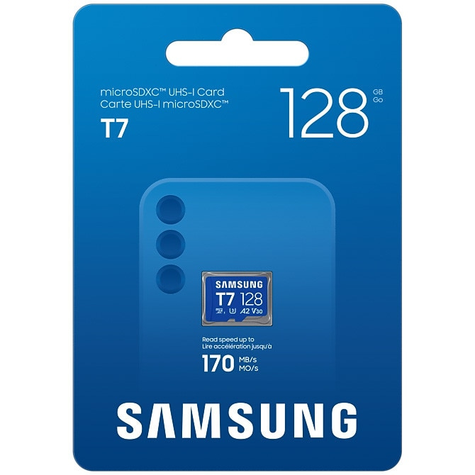 Samsung T7 microSD 128GB – 170MB/s, U3, A2, microSDXC [4]