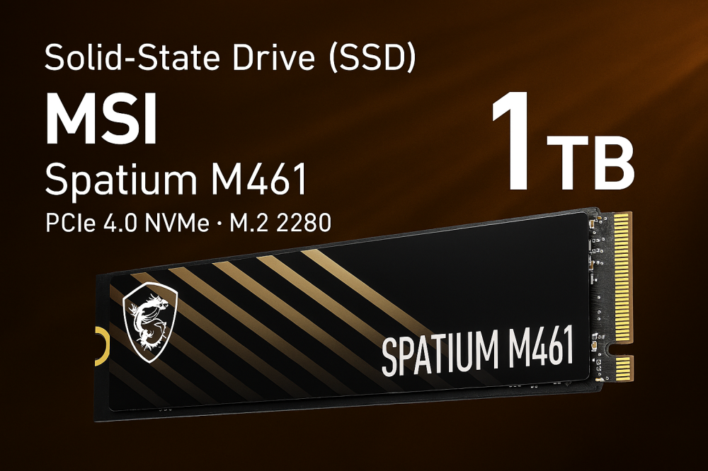 MSI Spatium M461 1TB PCIe 4.0 NVMe M.2 2280 Front View [4]