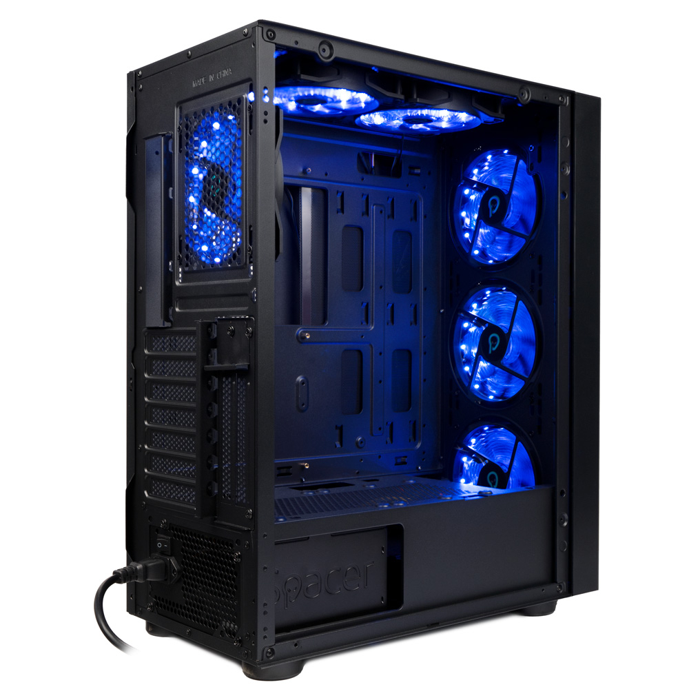 Spacer ICE‑HERO – Carcasă Gaming ATX, 6× ventilatoare, sticlă securizată [4]