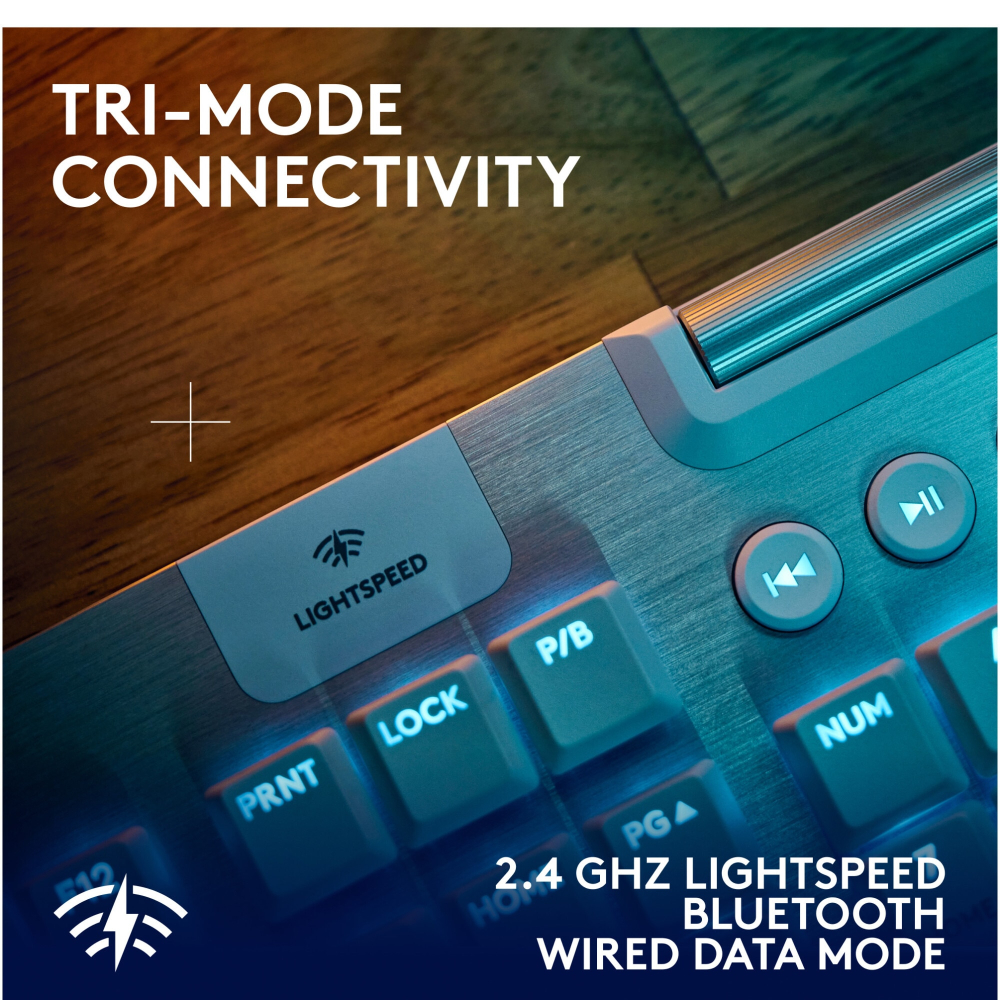 Logitech G915 X LIGHTSPEED White Wireless Gaming Keyboard Front View [4]