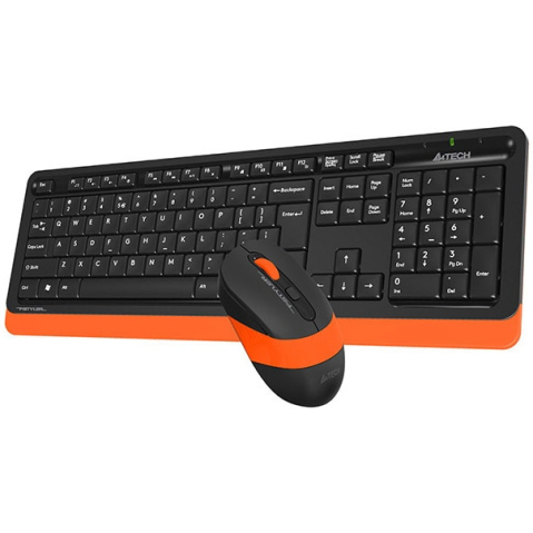 A4TECH Fstyler FG1010 Orange – Kit tastatură wireless 104 taste + mouse wireless 2000 DPI [1]